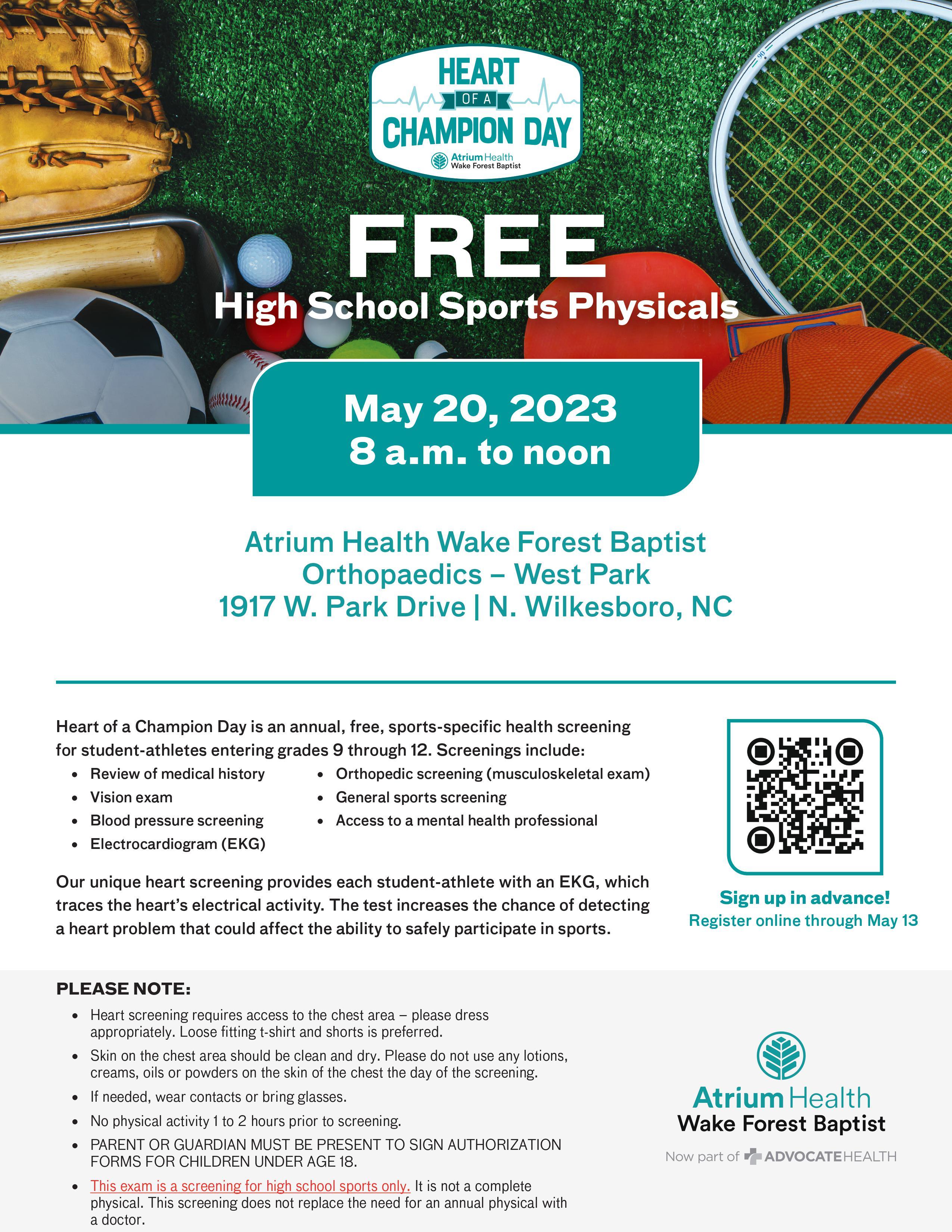 Poster for free physicals